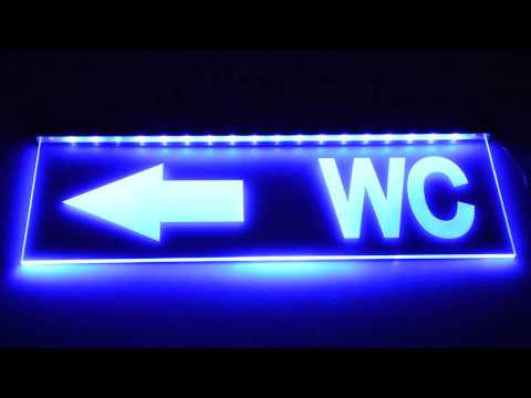 Graviertes Hinweisschild WC mit indirekter LED Beleuchtung by SW-Schilder