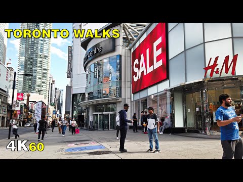 Toronto Stage 2 Reopening Walk - Eaton Centre & Downtown on June 24 [4K]