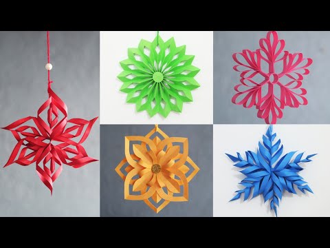 6 Easy and Attractive Paper Snowflake Wall Hangings - DIY Christmas Paper Decoration Ideas