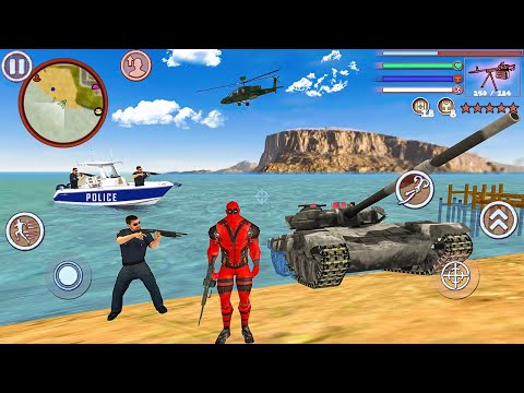 Deadpool Rope Hero Vice Town - Fun at Miami Beach #3 - Android Gameplay