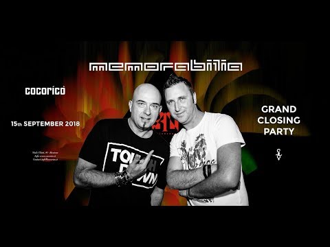 Cocoricò Dj Panda & Ricci Jr @ Memorabilia 15 Settembre 2018 Closing Party