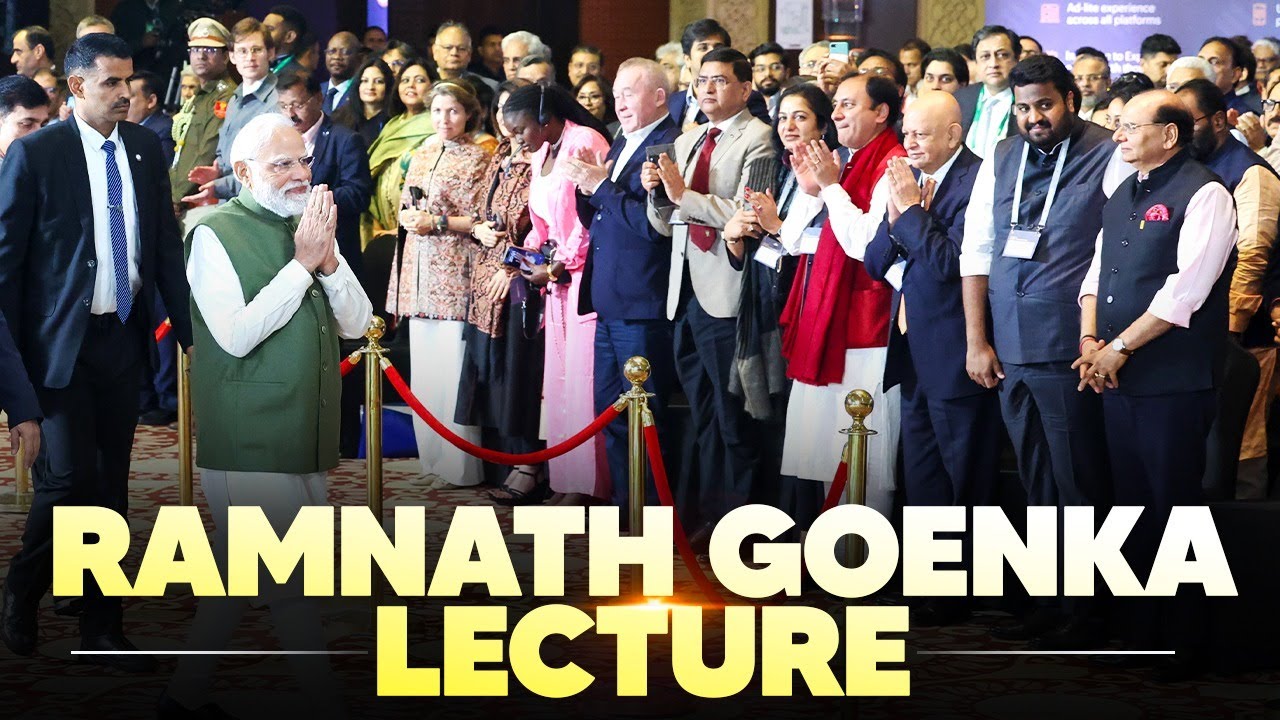 LIVE : PM Modi participates in the Ramnath Goenka Lecture