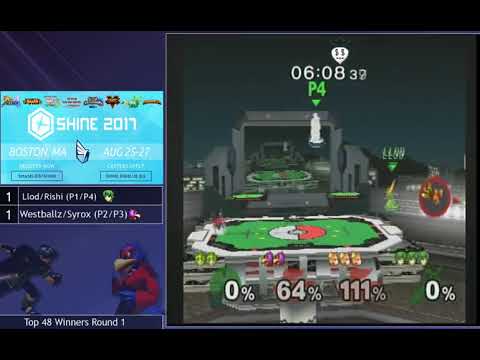 Shine 2017 SSBM - lloD/Rishi (Green) vs. Westballz/Syrox (Red) - Melee Doubles Top 48 WR1