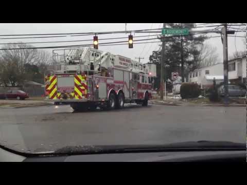 VA Beach Fire Dept Ladder 16 Responding to EMS call with VA Beach EMS Plaza Vol Rescue Squad