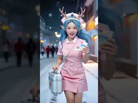 Cô y tá xinh đẹp giúp đỡ cô bé nghèo khó khăn