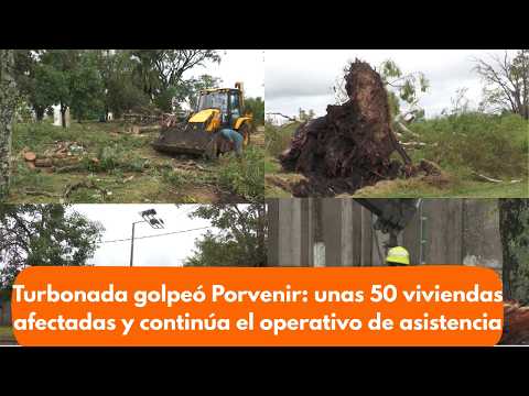 Turbonada golpeó Porvenir: unas 50 viviendas afectadas y continúa el operativo de asistencia