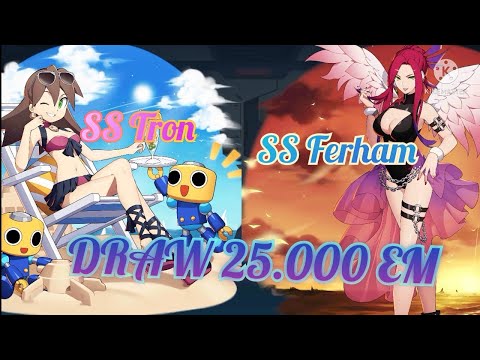 Rockman X Dive Gacha 25x10 times For Waifu 🥰 Swimsuit Tron🥰 Swimsuit Ferham🥰