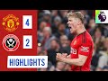 Manchester United vs Sheffield united (4-2) All Goals & Highlights  l  Højlund ← Bruno Fernandes