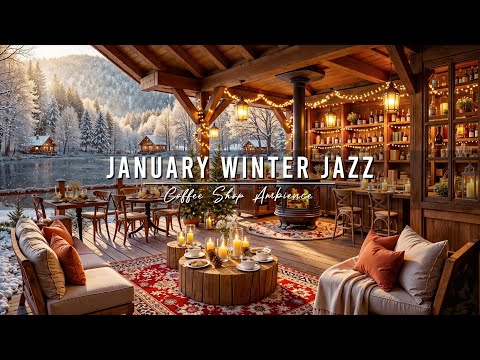 Relaxing January Winter Morning at Cozy Coffee Shop Ambience ⛄ Soft Jazz Background Music to Study