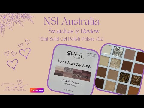 NSI Australia 16in1 Solid Gel Palette #02 Swatches