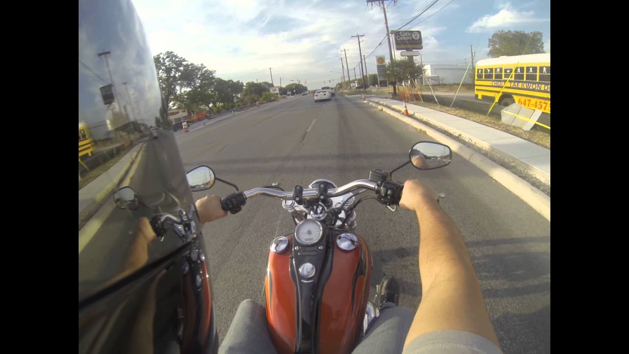 Harley Dyna Wide Glide GoPro going home