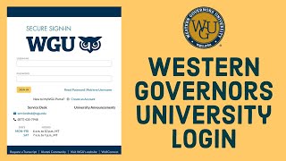 WGU Student Portal Login Sign In |  Western Governors University Login | wgu.edu Login