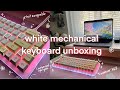 White Mechanical Keyboard Unboxing Womier K68 Acrylic Keyboard Customization ️ Typing Asmr