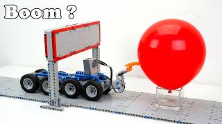 Boom? 5 Ways to LEGO Long Car Smashes Giant Balloon | Smart Lego
