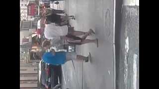 Crazy screaming lady in Chinatown