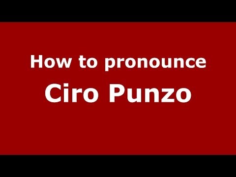 How to pronounce Ciro Punzo (Italian/Italy) - PronounceNames.com