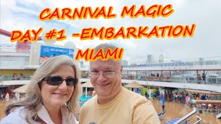 Carnival Magic Day #1 Embarkation, Transportation, Port of Miami, Sail Away Party and relaxing
