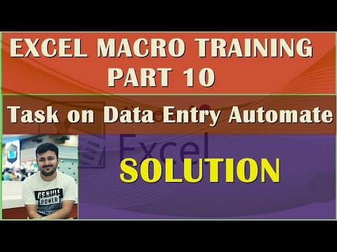 Solution for the task - Entry Automate Excel VBA - Macro - Part 10