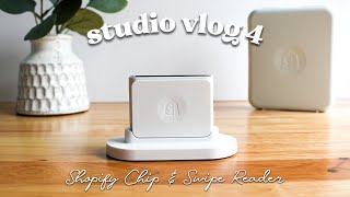 Shopify Chip & Swipe Reader unboxing & setup (POS card reader for small business) 💳 Studio vlog 4