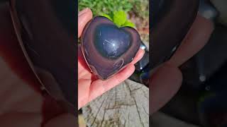 Obsidián dúhový srdca 110g