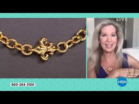 Soave Oro 14K Gold Electroform Fleurdelis Station Chain ...