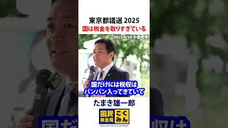東京都議選2025 玉木雄一郎 国は税金をとりすぎている
