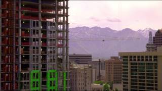 preview picture of video 'Pan of downtown Salt Lake City's skyscrapers'