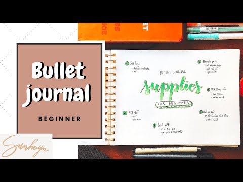 SỔ TAY + BÚT RẺ VÀ TỐT CHO NGƯỜI MỚI BẮT ĐẦU ♡ Bullet journal beginner ♡ Sunhuyn
