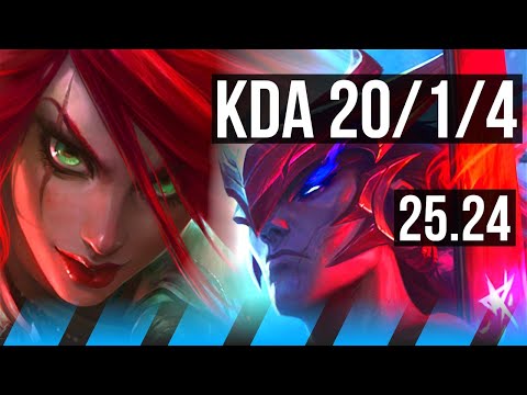 KATARINA vs YONE (MID) | Good KDA: 20/1/4 | KR Master | 25.24