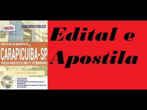 Edital do Concurso Vigia Masculino e Feminino Prefeitura de Carapicuíba