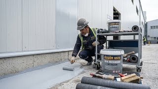 SAKIZ GİBİ SU YALITIM MALZEMESİ İLE SAÇ PANEL ETRAFINA SU YALITIMI YAPTIK 