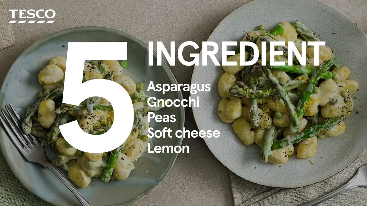 5-ingredient creamy asparagus gnocchi
