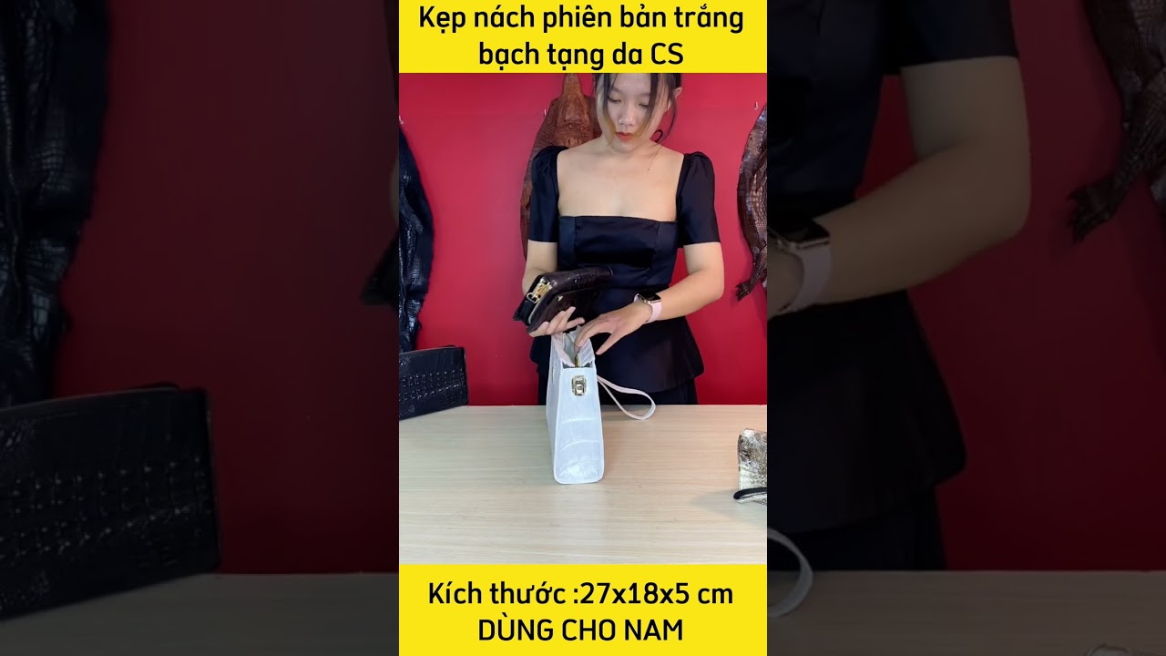 [ĐẶC BIỆT...] Kẹp nách Da Bụng Cá Sấu bạch tạng. Phiên bản có khóa số bảo mật!