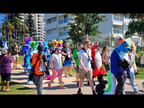 8K Video: FurDU 2024 (Fursuit Beach Walk)