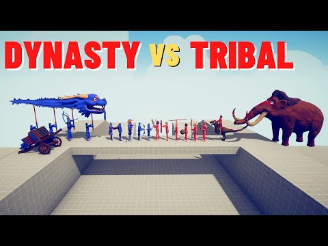 DYNASTY TEAM vs TRIBAL TEAM - Factions Fight - Totally Accurate Battle Simulator TABS