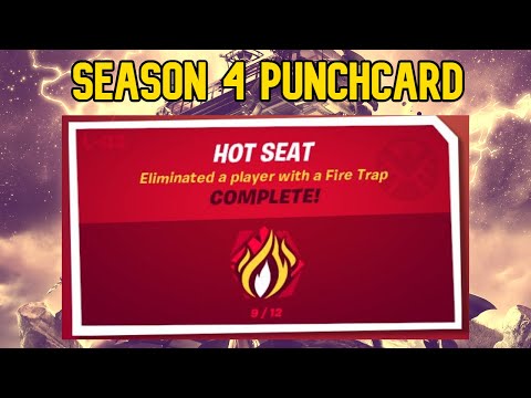 How to get HOT SEAT Punch card in Fortnite Season 4 (Eliminate Player with Fire Trap)