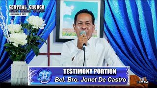 Download Lagu JMCIM | Testimony Portion | Bel. Bro. Jonet De Castro | February 13, 2022 Thumbnail
