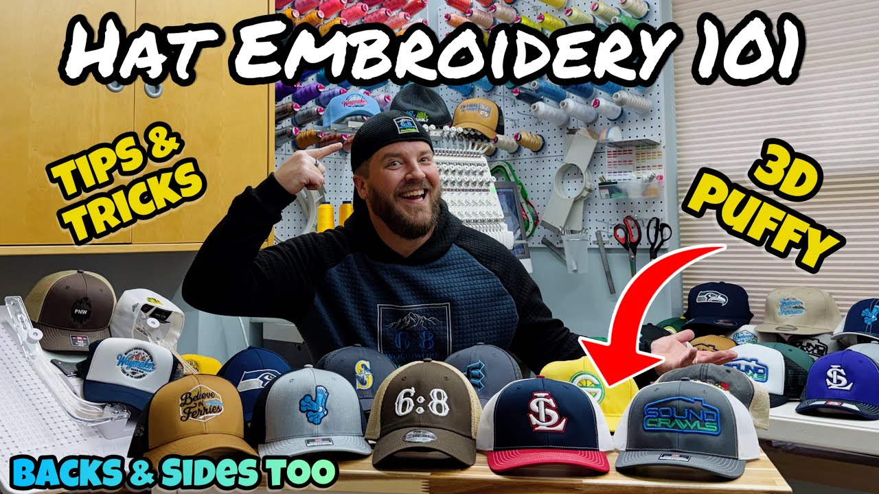Hat Embroidery 101: Puffy 3D Hats, Back & Side of Cap, BAI Mirror Embroidery Machine for Beginners