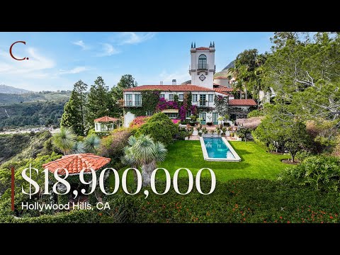 Iconic 1920's Hollywood Hills Home Once Owned by Madonna  |  Castillo del Lago