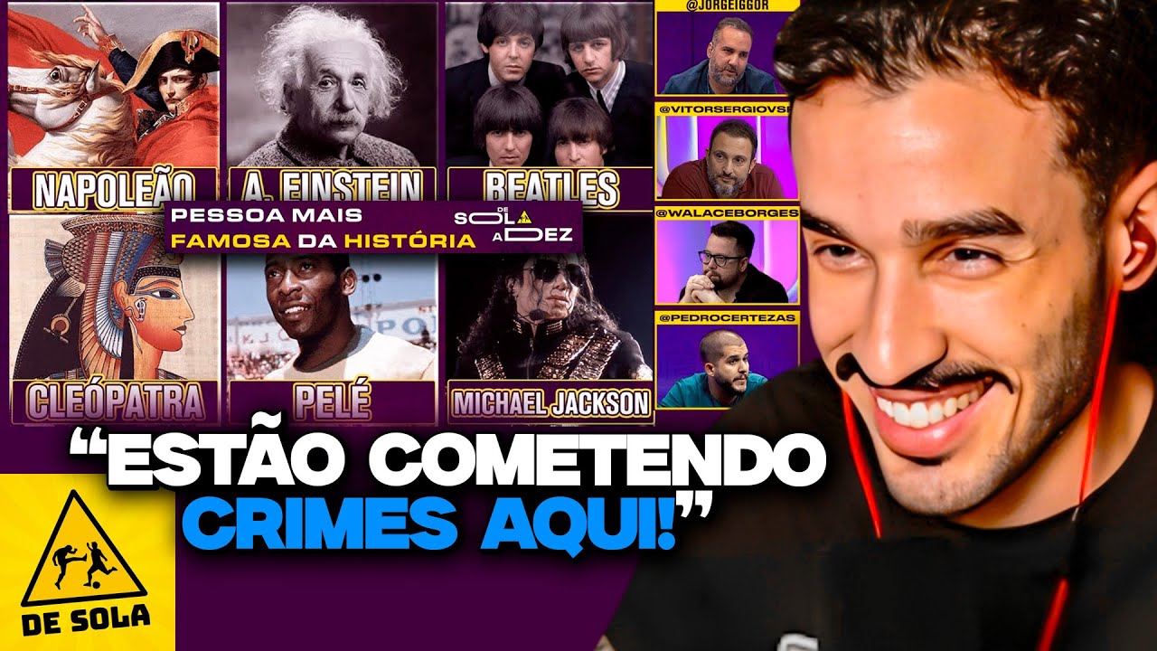 QUEM É A PESSOA MAIS FAMOSA DA HISTÓRIA? | REACT DE SOLA A DEZ ft. Ludgero