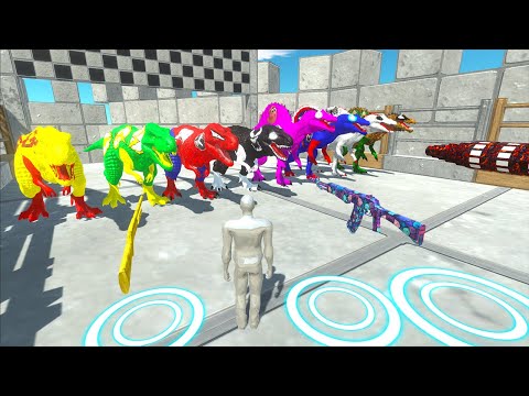 Marvel & Dc T-rex Superhero Vs Spino Vs Fps Avatar Hunting Found Jurassic World Ev Dinosaurs Race