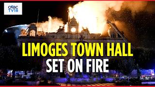 MOMENT: Historic Limoges Town Hall Engulfed In Flames Amid Protests In France | Paris Protest | N18G