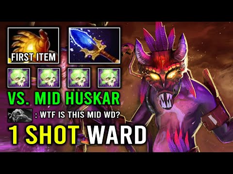 How to Play Mid Witch Doctor Against Huskar First Item Midas 10Min Godlike 1 Shot KO Dota 2