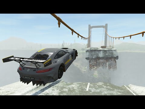 Cars vs Broken Bridge – BeamNG.Drive