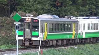 只見線小出行き　会津蒲生駅発車