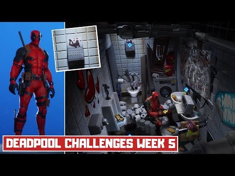 All Deadpool Week 5 Challenges Guide! Find Deadpool's Stuffed Unicorn & Steel Bridges! - Fortnite