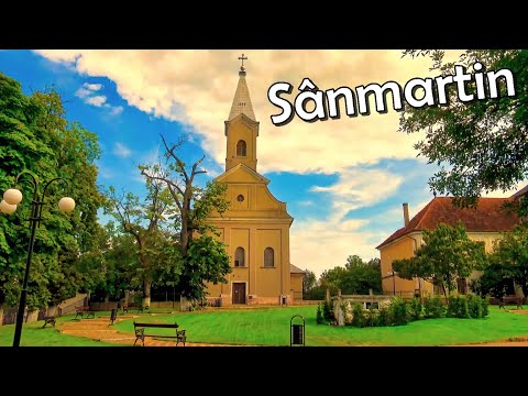 Comuna Sânmartin, județul Bihor - zona centrală, filmată în 4K