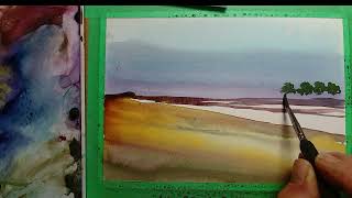Watercolor Fantasy Landscape Tutorial | Beginner Friendly Painting Ideas!