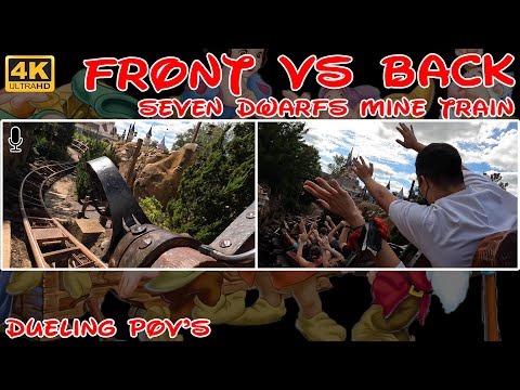 Dueling POV Seven Dwarfs Mine Train Front vs Back Magic Kingdom Walt Disney World Pick Your Seat 4K