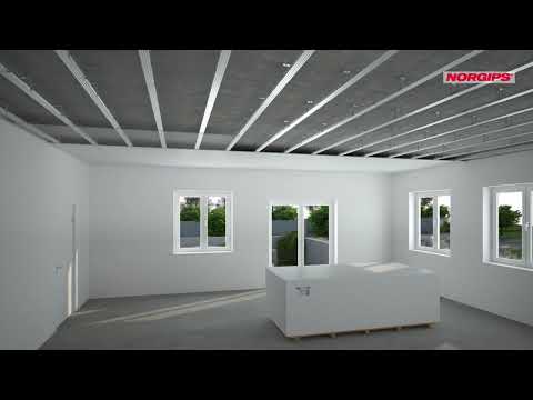 Pojedyncza okładzina sufitowa w systemie NORGIPS - krok po kroku